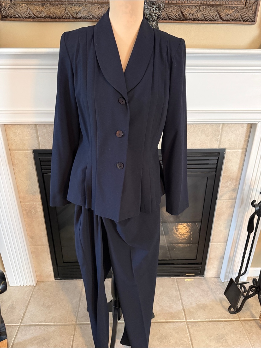 Women's Navy Tailored Pant Suit - Classic Navy 12P